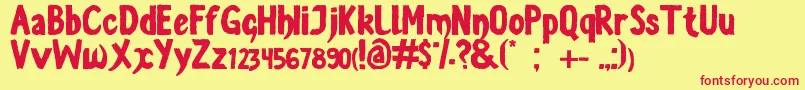 LevantateYAndate Font – Red Fonts on Yellow Background