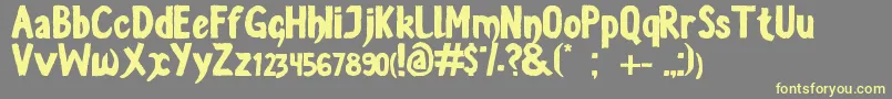 LevantateYAndate Font – Yellow Fonts on Gray Background