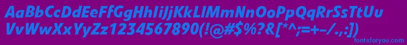 LinotypevetoBolditalic Font – Blue Fonts on Purple Background