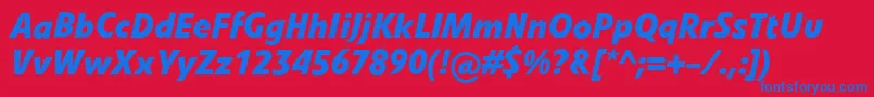 LinotypevetoBolditalic Font – Blue Fonts on Red Background