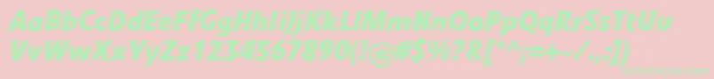 LinotypevetoBolditalic Font – Green Fonts on Pink Background