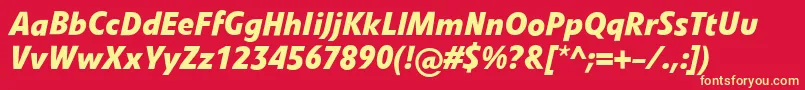 LinotypevetoBolditalic Font – Yellow Fonts on Red Background