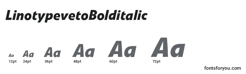 Размеры шрифта LinotypevetoBolditalic