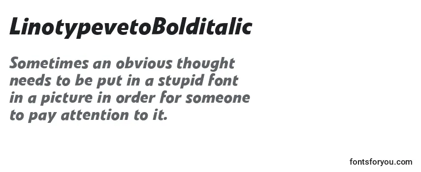 Review of the LinotypevetoBolditalic Font