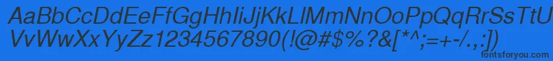 InuktitutsskItalic Font – Black Fonts on Blue Background