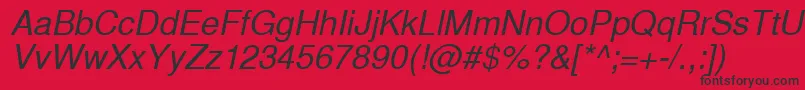 InuktitutsskItalic Font – Black Fonts on Red Background