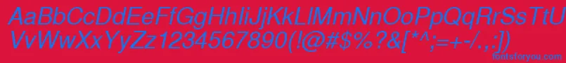 InuktitutsskItalic Font – Blue Fonts on Red Background