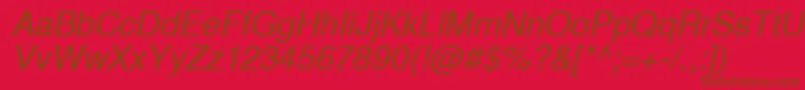 InuktitutsskItalic Font – Brown Fonts on Red Background