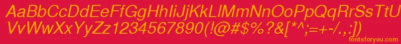 InuktitutsskItalic Font – Orange Fonts on Red Background