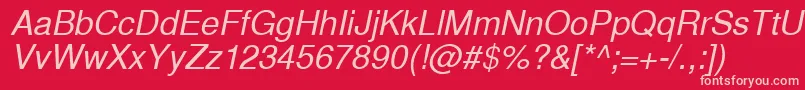 InuktitutsskItalic Font – Pink Fonts on Red Background