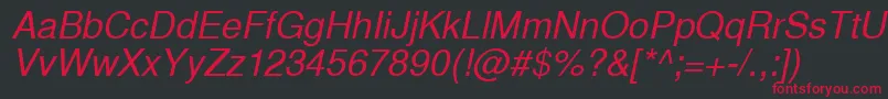 InuktitutsskItalic Font – Red Fonts on Black Background