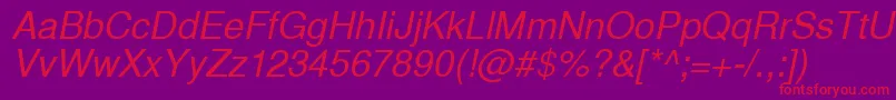 Шрифт InuktitutsskItalic – красные шрифты на фиолетовом фоне