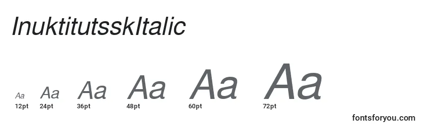 Размеры шрифта InuktitutsskItalic