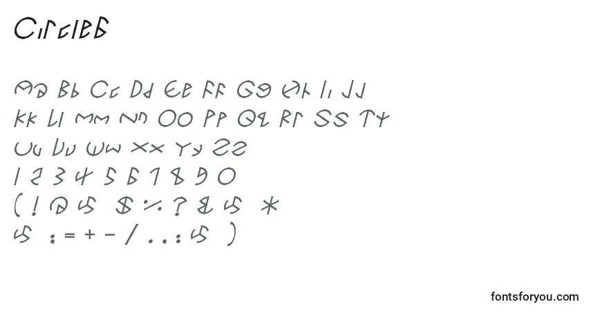 Czcionka Circle6 – alfabet, cyfry, specjalne znaki