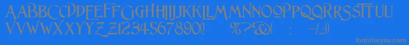LightfootP-Schriftart – Graue Schriften auf blauem Hintergrund