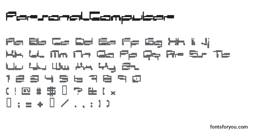 Czcionka PersonalComputer – alfabet, cyfry, specjalne znaki
