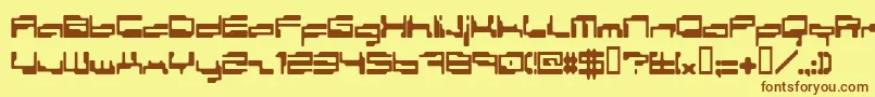 PersonalComputer Font – Brown Fonts on Yellow Background