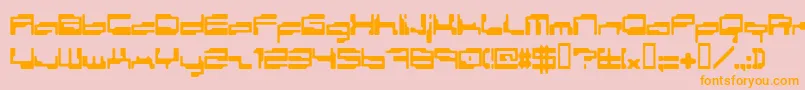 PersonalComputer Font – Orange Fonts on Pink Background