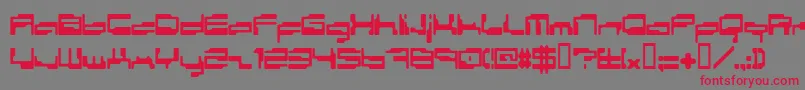 フォントPersonalComputer – 赤い文字の灰色の背景