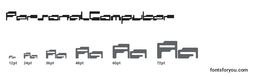 Größen der Schriftart PersonalComputer