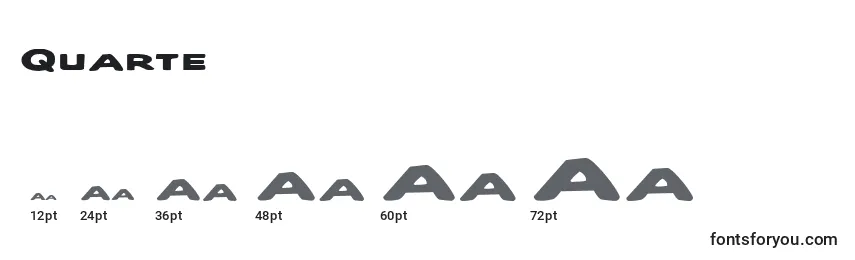 Размеры шрифта Quarte