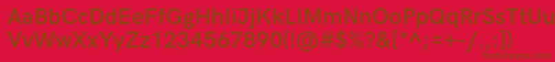 HkgroteskSemiboldlegacy Font – Brown Fonts on Red Background