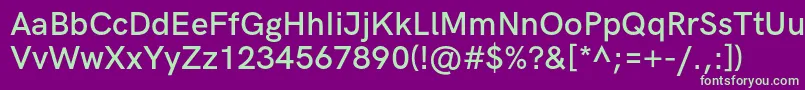 HkgroteskSemiboldlegacy Font – Green Fonts on Purple Background