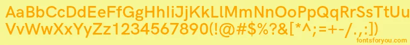 HkgroteskSemiboldlegacy Font – Orange Fonts on Yellow Background