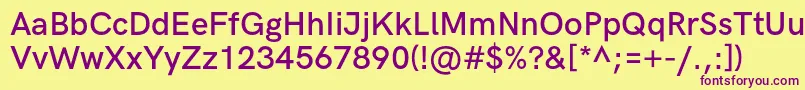 HkgroteskSemiboldlegacy Font – Purple Fonts on Yellow Background