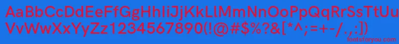 HkgroteskSemiboldlegacy Font – Red Fonts on Blue Background