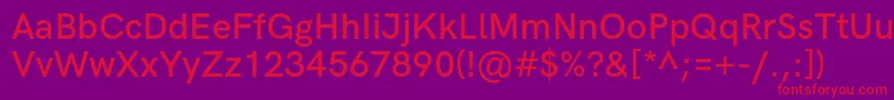 HkgroteskSemiboldlegacy Font – Red Fonts on Purple Background