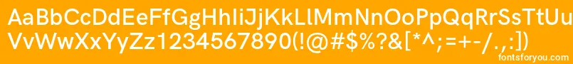 Шрифт HkgroteskSemiboldlegacy – белые шрифты на оранжевом фоне