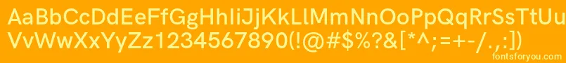 HkgroteskSemiboldlegacy Font – Yellow Fonts on Orange Background