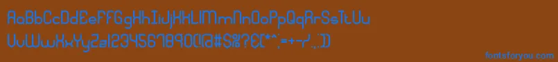 フォントQuadraticBrk – 茶色の背景に青い文字