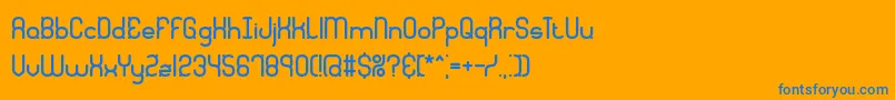 Fonte QuadraticBrk – fontes azuis em um fundo laranja