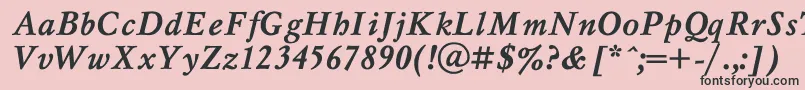 MyslBoldItalic Font – Black Fonts on Pink Background