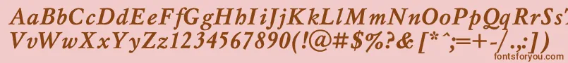 MyslBoldItalic Font – Brown Fonts on Pink Background