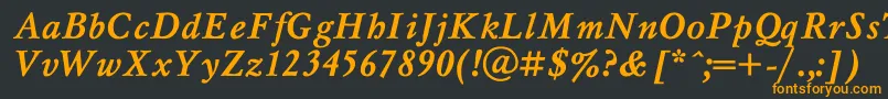 フォントMyslBoldItalic – 黒い背景にオレンジの文字