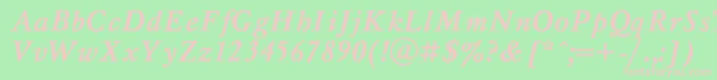 MyslBoldItalic Font – Pink Fonts on Green Background