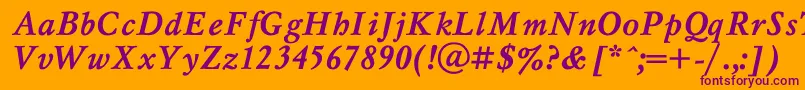 MyslBoldItalic Font – Purple Fonts on Orange Background