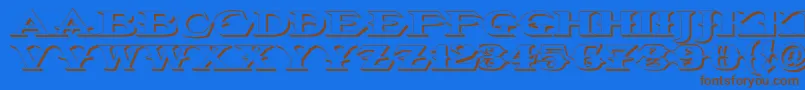 Vtcbelialsblade3D Font – Brown Fonts on Blue Background