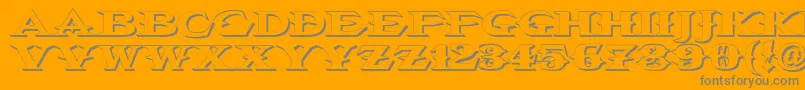 Vtcbelialsblade3D-Schriftart – Graue Schriften auf orangefarbenem Hintergrund