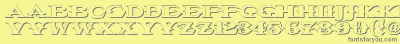 Vtcbelialsblade3D Font – Gray Fonts on Yellow Background