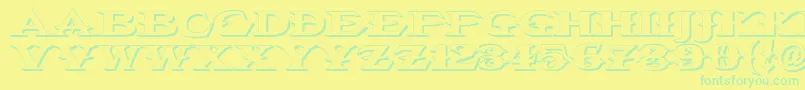 Vtcbelialsblade3D Font – Green Fonts on Yellow Background