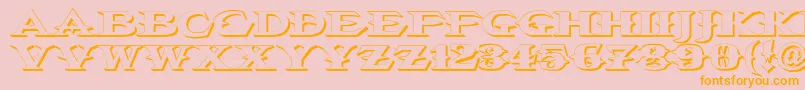 Vtcbelialsblade3D-Schriftart – Orangefarbene Schriften auf rosa Hintergrund