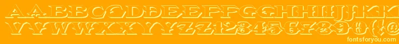 Vtcbelialsblade3D Font – Yellow Fonts on Orange Background