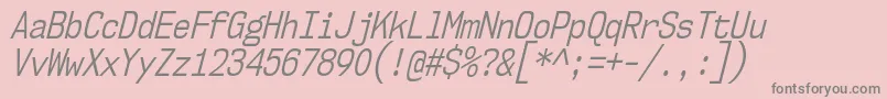 Nk57MonospaceCdBkIt Font – Gray Fonts on Pink Background