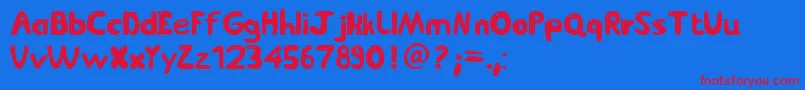 Czcionka JetmixV2 – czerwone czcionki na niebieskim tle