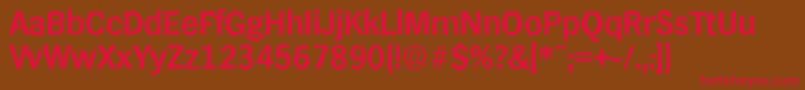 フォントHamburgantiqueBold – 赤い文字が茶色の背景にあります。