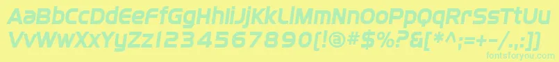 Sffourchebolditalic Font – Green Fonts on Yellow Background